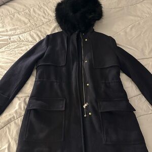 Women's Black/ navy Hooded Coat H & M